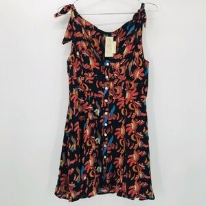 Free People Button Front Fit & Flare Mini Dress Multicolor Size Small